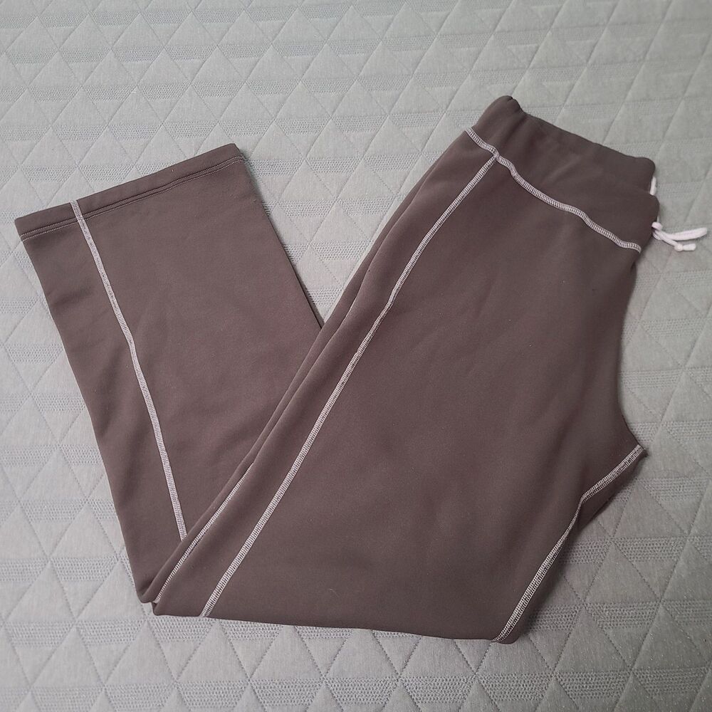 Cloudveil PolarTec Brown/Pink Stitch Women's Size Large Sweat Pants Warm Cozy
